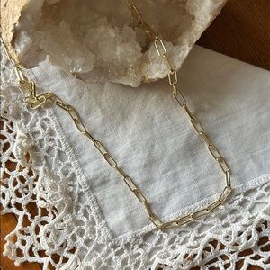 Kendra Scott Long Gold Paperclip Chain Necklace